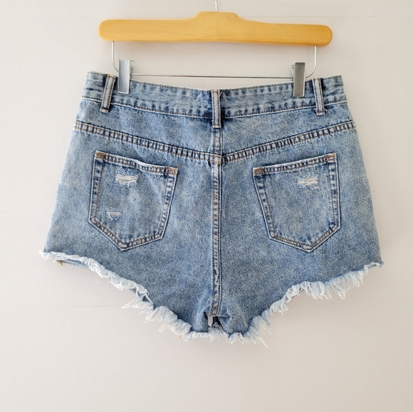 ⬇️ Strauss & AO Distressed Cut Off Jean Shorts Size L - Picture 5 of 5